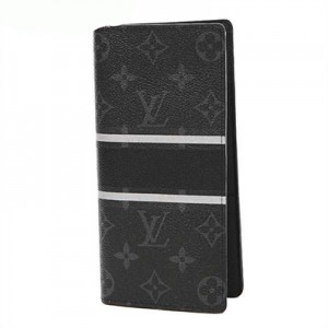 ルイヴィトン （LOUIS VUITTON） 長財布 二つ折り フラップ ポルトフォイユ ブラザ モノグラムエクリプス フラグメント 藤原ヒロシ ブラック 黒 M64438 メンズ