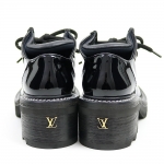 ルイヴィトン【LOUIS VUITTON】1A5U3 LVボブールライン ダービー シューズ レディース ブラック モノグラム パテントレザー 婦人靴