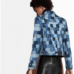 Louis Vuitton デニムモノグラムチェックジャケット 青 1A62FC