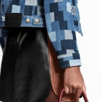 Louis Vuitton デニムモノグラムチェックジャケット 青 1A62FC