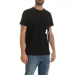 モンクレール 雄鶏デザイン プリントロゴ 半袖Tシャツ 左袖定番ロゴ クルーネック トップス 8046150 V8043 999 MONCLER