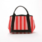 バレンシアガ BALENCIAGA ネイビーストライプ キャンバス カバ S トートバッグ  ROUGENTA レッド  339933 K781N 6461