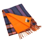 エルメス HERMES Back to School カシミア マフラー マリンブルー×オレンジ [メンズ] H393745T 01