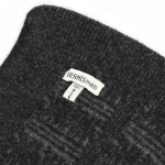 HERMES (エルメス) Hロゴ柄カシミヤニットマフラー / ストール ブラック H102888K 08