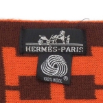 エルメスマフラー HERMES Hロゴ 総柄 マフラー H柄 ブラウン オレンジ ストール ショール ユニセックス メンズ レディース H102888K 06