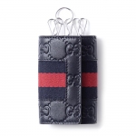 GUCCI キーケース NEW WEB GUCCI SIGNATURE シグネチャー レザー ウェブ NAVY ブルー系 408828 cwcln 8497 メンズ