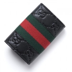 グッチGUCCI キーケース WEB GUCCISSIMA ブラック×グリーン×レッド ブラック系 408828 cwcln 1060 メンズ＆レディース