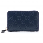 グッチ カードケース SIGNATURE LEATHER ダークブルー ブルー系 447939 cwc1g 4157 レディース
