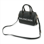 BALENCIAGAバレンシアガ  レザー ボストンバッグ ショルダーバッグ 南京錠付き NOIR/BLANC レディース  518872 0OT0M 1000​