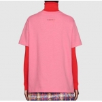 グッチ GGアップル プリント コットン Tシャツ ピンク 580762 XJB7U 5412