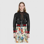グッチ GUCCI ラッフル レザー ボンバージャケット 458155 XG324 1060