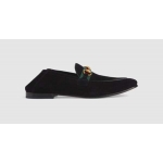 GUCCI ホースビット ウェブ ストライプ付き スエードローファー 581513 1M620 1074