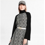 ルイヴィトン Louis Vuitton コントラストスリーブ4オープンバックドレス 1A8GUK