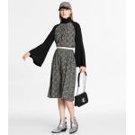 ルイヴィトン Louis Vuitton コントラストスリーブ4オープンバックドレス 1A8GUK