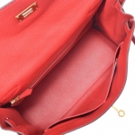 HERMES エルメス ケリー 28/32 内縫い ルージュカザック ゴールド金具 レディース トリヨンクレマンス 2WAYバッグ he-ba-6028
