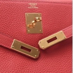 HERMES エルメス ケリー 28/32 内縫い ルージュカザック ゴールド金具 レディース トリヨンクレマンス 2WAYバッグ he-ba-6028