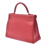 HERMES エルメス ケリー 28/32 内縫い ルージュカザック ゴールド金具 レディース トリヨンクレマンス 2WAYバッグ he-ba-6028