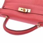 HERMES エルメス ケリー 28/32 内縫い ルージュカザック ゴールド金具 レディース トリヨンクレマンス 2WAYバッグ he-ba-6028