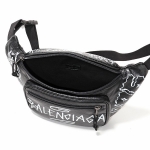 BALENCIAGA バレンシアガ エクスプローラー グラフィティ レザー ベルトバッグ ボディバッグ  NOIR-BLANC ユニセックス 529550 0FE25 1060​