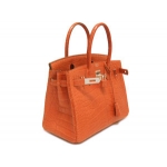 エルメス バーキン 25/30/35 クロコダイル/ブルーロイ×シルバー金具 he-ba-4938