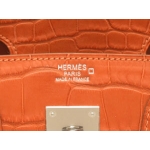 エルメス バーキン 25/30/35 クロコダイル/ブルーロイ×シルバー金具 he-ba-4938