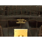 エルメス バーキン 25/30/35クロコダイル/エヴェンヌ×ゴールド金具 he-ba-3095