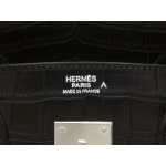エルメスバーキン 25/30/35 クロコダイル（マットポロサス）/黒×シルバー金具 he-ba-1327