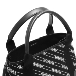バレンシアガ BALENCIAGA トートバッグ ネイビーカバス ストライプ ロゴ S ブラック  レディース 339933 KMZAN 1000