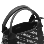 バレンシアガ BALENCIAGA トートバッグ/ショルダーバッグ ネイビーカバスストライプ ロゴ XS ブラック&ブランホワイト 390346 KMZAN 1000  レディース