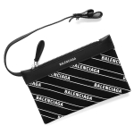 バレンシアガ BALENCIAGA トートバッグ/ショルダーバッグ ネイビーカバスストライプ ロゴ XS ブラック&ブランホワイト 390346 KMZAN 1000  レディース