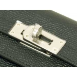 エルメス/ケリーウォレット ロング/黒×シルバー金具 he-ac-0558 
