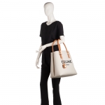 セリーヌ CELINE  ホリゾンタル キャンバス トートバッグ CABAS M ロゴプリント 19216 2BNZ 02NT