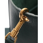 セリーヌ CELINE ショルダーバッグ サングル バケット スモール 緑 レザー レディース 189303AH431AN
