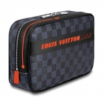 ルイヴィトン LOUIS VUITTON トゥルース・トワレ GM ポーチ ダミエ・コバルト キャンバス/レザー ブラック/ブルー/オレンジ N60245