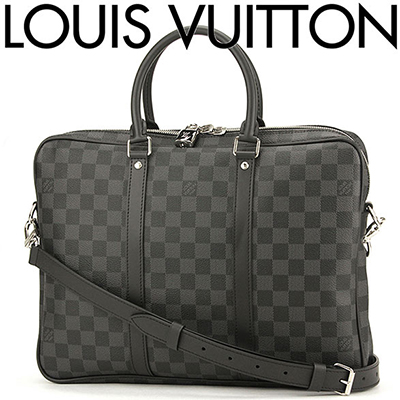 ルイ・ヴィトン  LOUIS VUITTON ダミエグラフィット バッグ ブリーフケース グレー ブラック N41478 