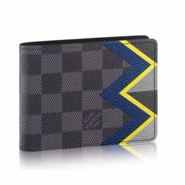 ルイヴィトンLOUIS　VUITTON　ダミエ　グラフィット　ポルトフォイユスレンダー　カラコラム柄　N61255