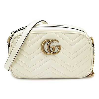 グッチ ショルダーバッグ  GUCCI ななめがけバッグ/ポシェット GG MARMONT キルティング レザー オフホワイト 447632 DTD1D 9022