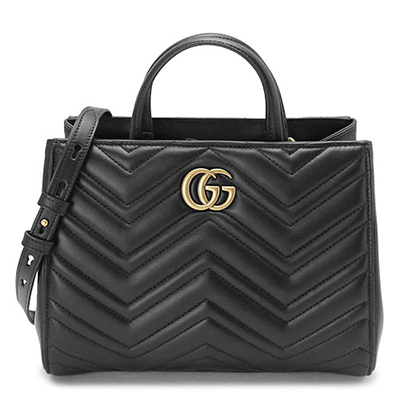 グッチ ハンドバッグ  GUCCI 2WAYショルダーバッグ GGマーモント レザー ブラック 448054 DTD1T 1000