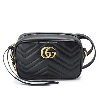 グッチ ショルダーバッグ  GUCCI ポシェット GG MARMONT/GGマーモント キルティング レザー ブラック 448065 DTD1D 1000