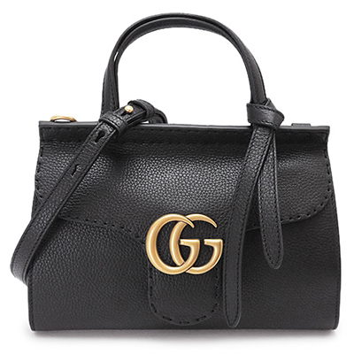 グッチ ハンドバッグ  GUCCI 2WAYショルダーバッグ GGマーモント レザー ブラック 442622 A7M0T 1000​
