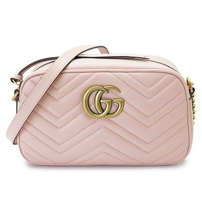 グッチ ショルダーバッグ  GUCCI ななめがけバッグ/ポシェット GG MARMONT キルティング レザー ライトピンク447632 DTD1T 5909