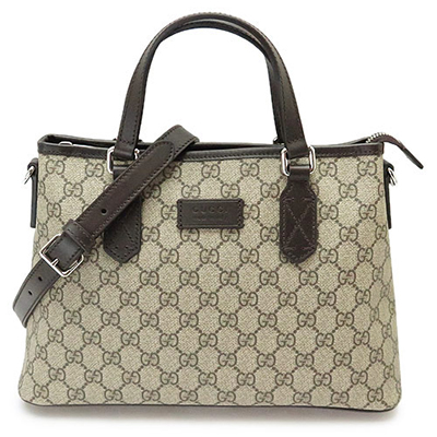 グッチ トートバッグ  GUCCI ショルダーバッグ GGスプリーム PVC キャンバス レザー ベージュ×ダークブラウン 429019 KGDHN 9643