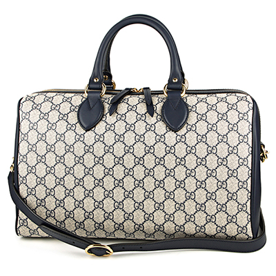 グッチ ハンドバッグ GUCCI  バッグ GGスプリーム トップハンドル レディース  ベージュ/ブルー 青 GGパターン バイカラー エレガント 409527 KHNKG 4075​