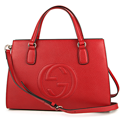グッチ ハンドバッグ GUCCI  バッグ ソーホー SOHO トップハンドル レディース HIBISCUS RED ハイビスカスレッド 赤 インターロッキングG エンボス 2WAY フェミニン エレガント 431571 CAO0G 