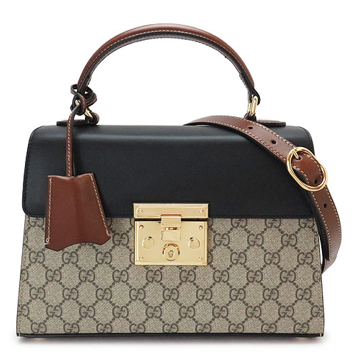 グッチ ハンドバッグ GUCCI 2WAYショルダーバッグ GGスプリーム キャンバス レザー ベージュ×エボニー×ブラック×ブラウン 453188 KLQJG 9785 