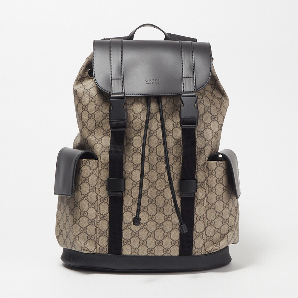 グッチ GUCCI バッグ バックパック リュックサック 【GG SUPREME：GGスプリーム】  ベージュ系×ブラック 450958 K5I1X