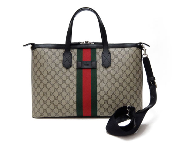 グッチ GUCCI バッグ ダッフルバッグ ショルダーバッグ 2WAY GGスプリーム ベージュ エボニー グリーン レッド シルバー金具  メンズ 359261​