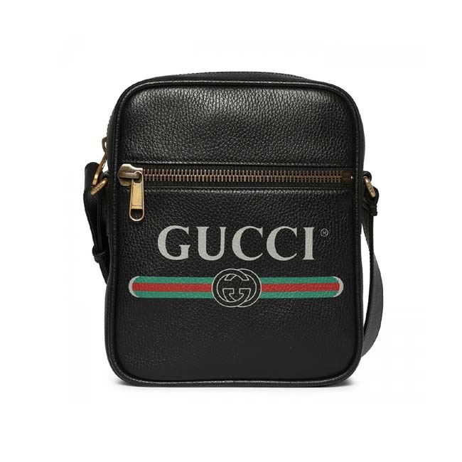 グッチ GUCCI グッチプリント レザー ショルダーバッグ ブラック [メンズ] 523591 0QRAT 8163 