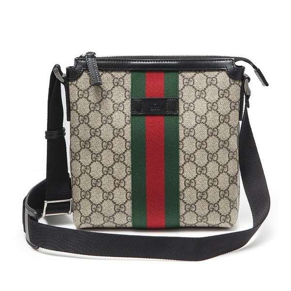 グッチ GUCCI GG柄 ウェブ GGスプリーム フラット メッセンジャー ショルダーバッグ ベージュ基調 [メンズ] 471454 KHNGN 9692