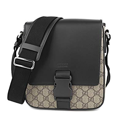 グッチ GUCCI GG柄 GGスプリーム キャンバス スモール メッセンジャー ショルダーバッグ ベージュ×ブラック [メンズ] 473877 K5RLX 9769